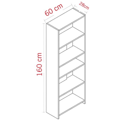 Kệ giá sách đựng tài liệu gỗ công nghiệp 5 tầng cho học sinh KGĐ75