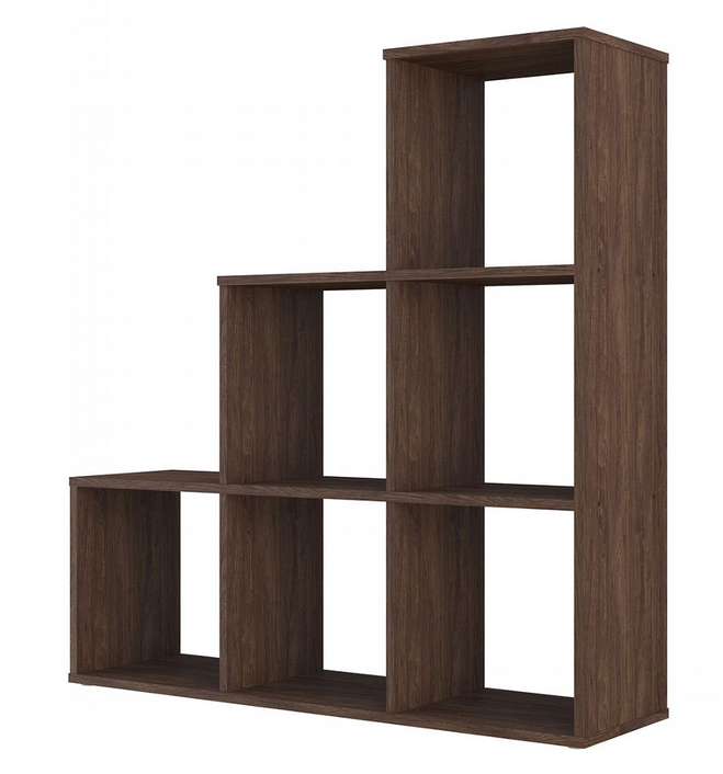 Giá kệ sách gỗ 3 tầng ô vuông bậc thang trang trí phòng khách đẹp KGĐ80