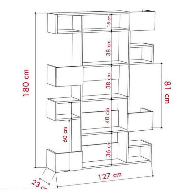 Kệ giá sách gỗ đứng trang trí phòng khách hiện đại đẹp KGĐ83