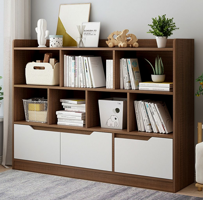 Tủ kệ sách gỗ công nghiệp cánh mở cho học sinh giá rẻ KGĐ97