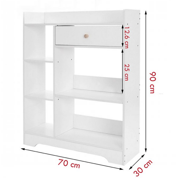 Tủ sách gỗ có ngăn kéo nhỏ gọn đẹp mắt cho học sinh KGĐ102