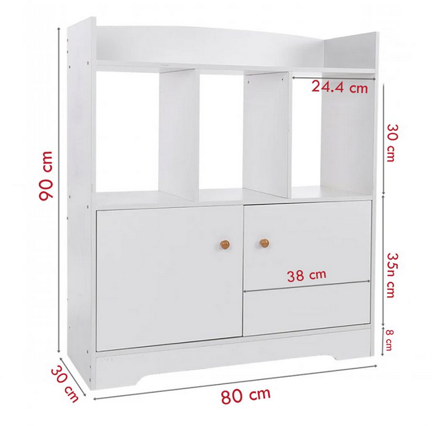 Tủ kệ sách nhỏ bằng gỗ giá rẻ có cánh KGĐ103