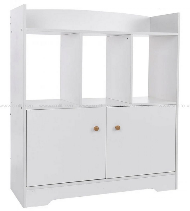 Tủ kệ sách nhỏ bằng gỗ giá rẻ có cánh KGĐ103