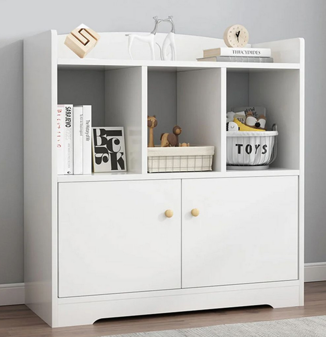 Tủ kệ sách nhỏ bằng gỗ giá rẻ có cánh KGĐ103