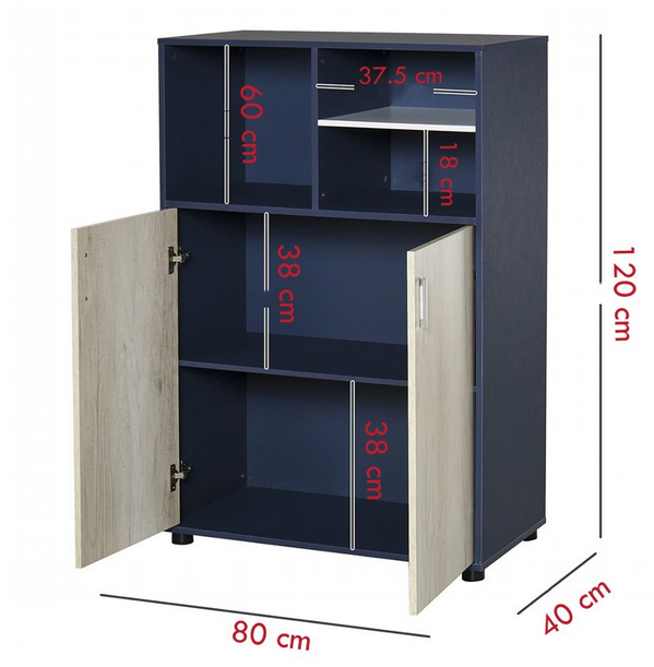 Tủ kệ gỗ nhỏ 2 cánh mở để sách giá rẻ KGĐ104