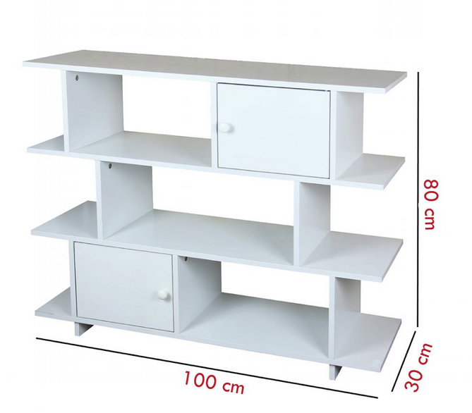 Tủ kệ gỗ trưng bày sách phòng khách cánh mở KGĐ106