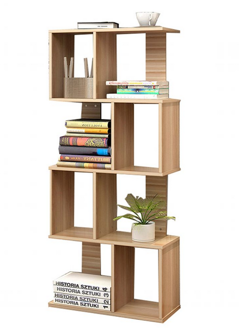 Giá kệ đỡ sách trang trí hình dích dắc đẹp 4 tầng bằng gỗ công nghiệp KGĐ112