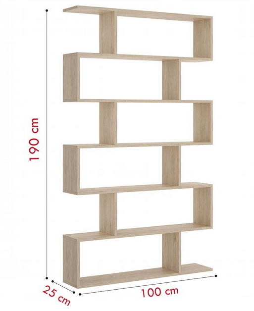 Kệ giá sách trang trí phòng khách đẹp bằng gỗ 6 tầng rộng 100cm KGĐ115