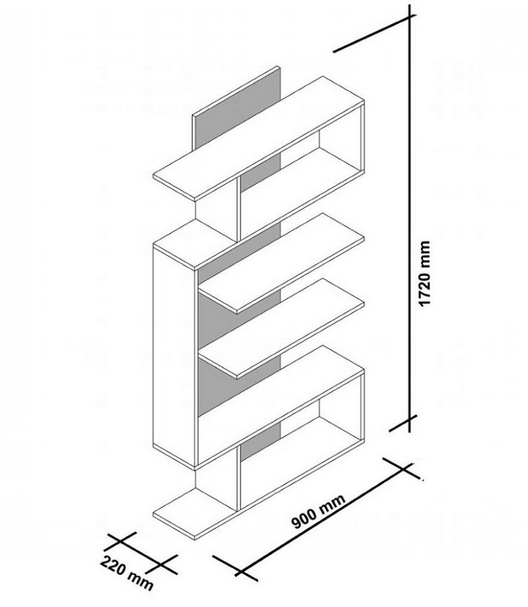 Giá kệ sách trang trí gỗ công nghiệp 5 tầng 90cm KGĐ124