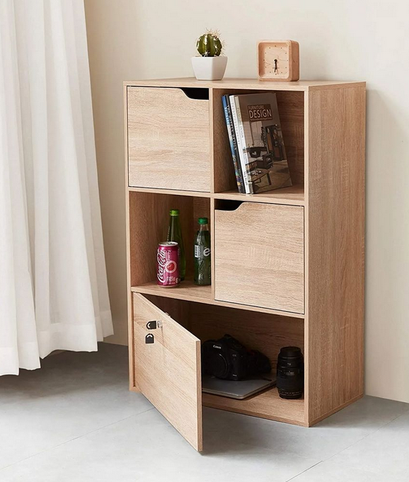 Tủ sách gỗ 6 ngăn rộng 60cm để đồ nhỏ gọn KGĐ135