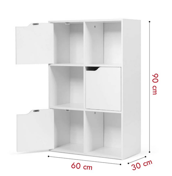 Tủ kệ sách gỗ 6 ô vuông ngăn để đồ nhỏ gọn giá rẻ KGĐ135
