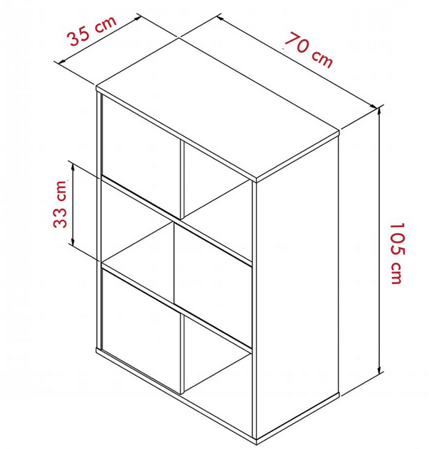 Tủ sách gia đình gỗ công nghiệp 6 ô vuông nhỏ gọn đẹp KGĐ137