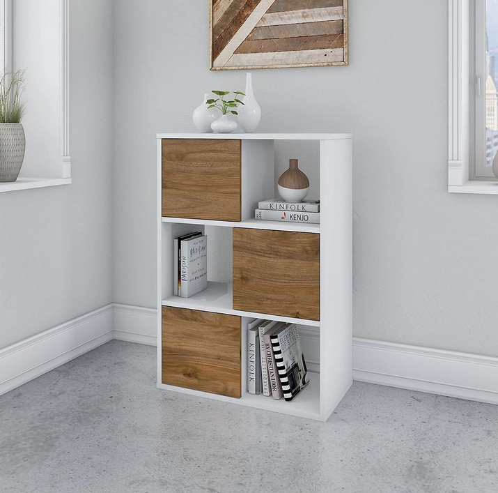 Tủ sách gia đình gỗ công nghiệp 6 ô vuông nhỏ gọn đẹp KGĐ137