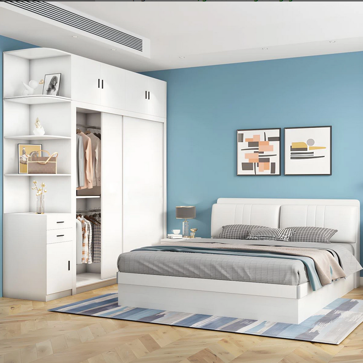 Tủ quần áo cánh lùa 2 tầng kèm kệ góc tiện dụng bằng gỗ công nghiệp TAO22