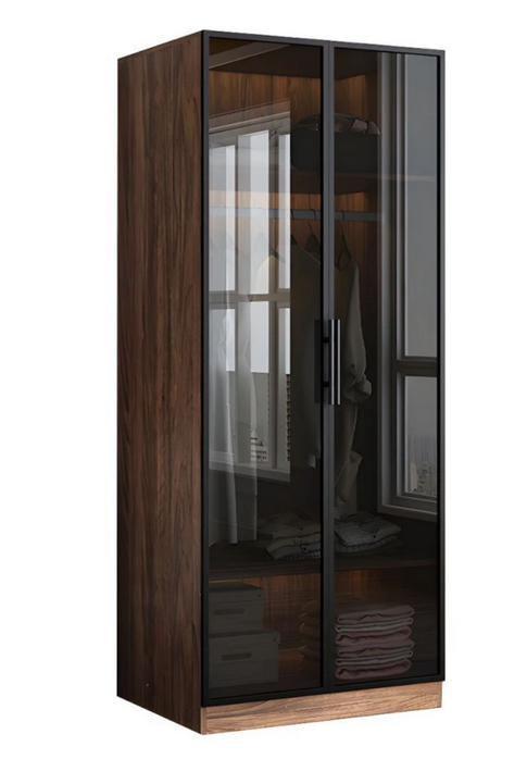 Tủ quần áo gỗ cánh kính cường lực khung nhôm đẹp cao cấp TAO24