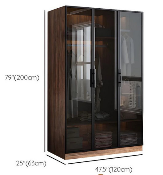 Tủ quần áo 3 cánh kính cường lực khung nhôm đẹp hiện đại TAO28