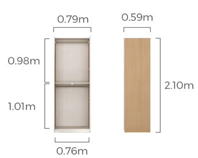 Tủ để quần áo bằng gỗ công nghiệp 2 cánh mở rộng 80cm TAO29