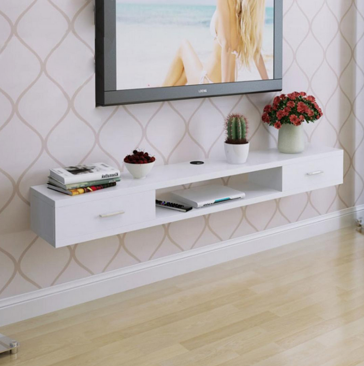 Kệ tivi treo bằng gỗ có ngăn kéo thiết kế đơn giản tiện dụng TKTV12