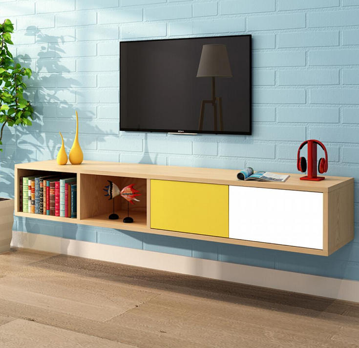 Kệ tivi phòng khách treo tường có cánh mở đơn giản hiện đại TKTV13