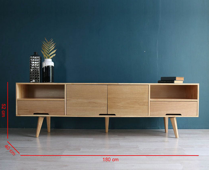 Kệ tivi nhiều ngăn có chân gỗ để sàn tiện dụng TKTV15