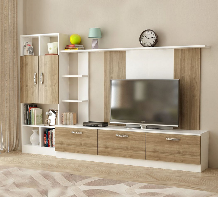 Tủ kệ tivi phòng khách hiện đại kết hợp kệ trang trí đẹp tiện dụng TKTV19