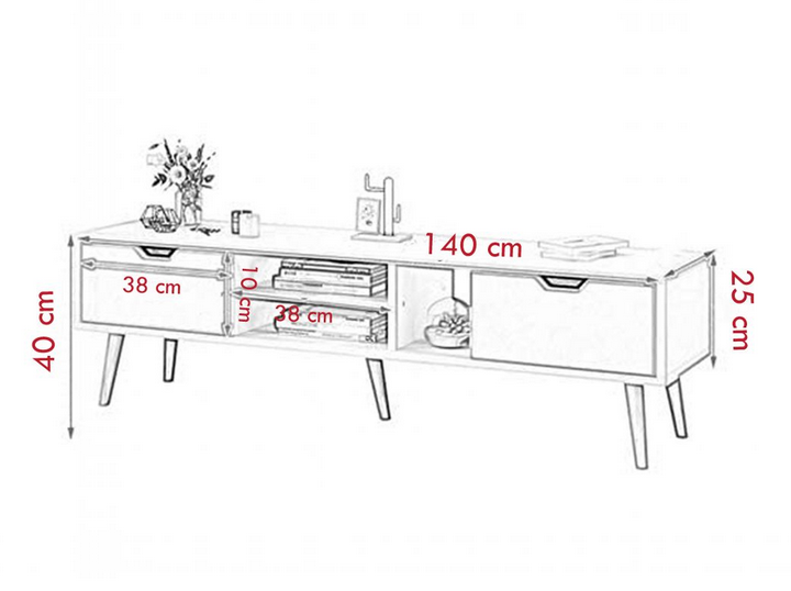 Kệ tivi để sàn phòng khách chân gỗ có ngăn kéo đơn giản đẹp TKTV21