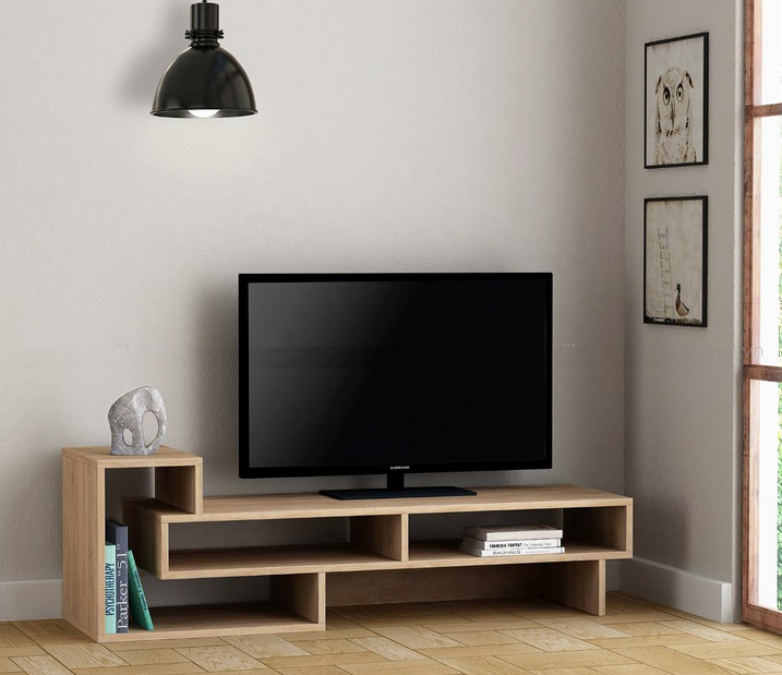 Kệ tivi phòng khách để sàn đa năng kết hợp kệ sách gỗ TKTV37