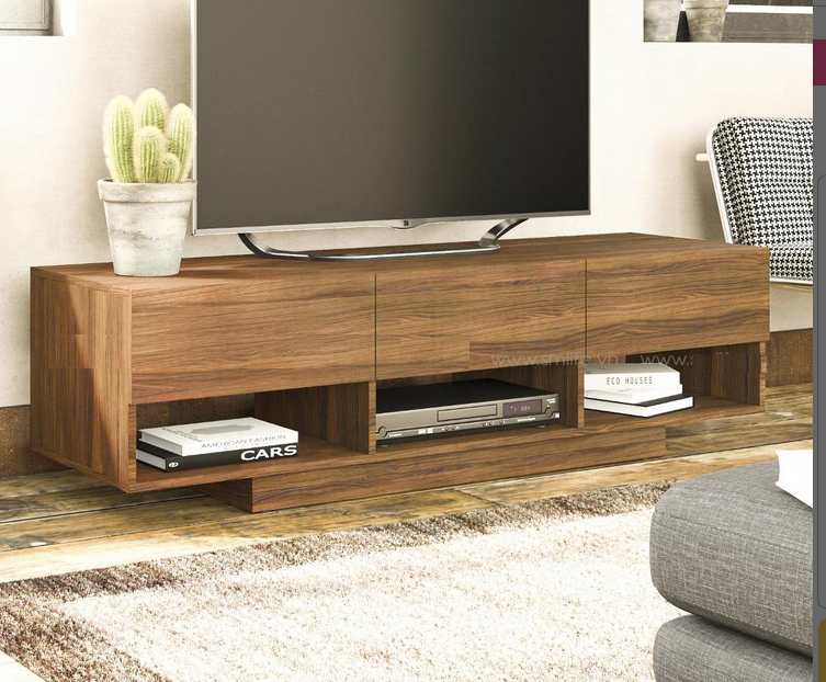 Kệ tivi gỗ công nghiệp tiện dụng cho phòng khách có 3 ngăn kéo để đồ TKTV40