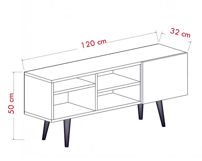 Tủ kệ để tivi phòng khách đẹp có cánh mở chân gỗ giá rẻ TKTV54