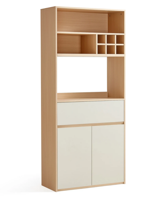 Tủ kệ bằng gỗ đựng đồ đa năng nhà bếp có ô rượu nhỏ TUBEP02