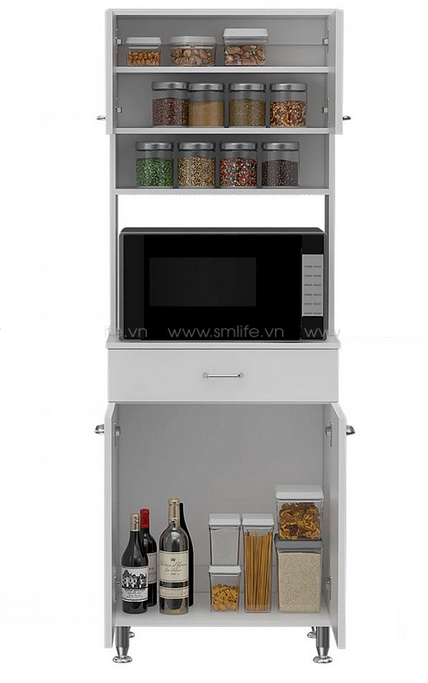 Tủ kệ bếp đa năng gỗ công nghiệp để lò vi sóng hiện đại TUBEP08