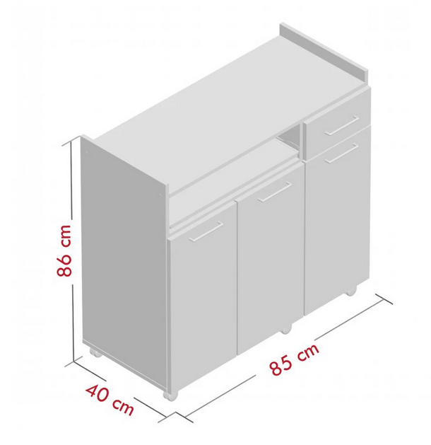 Tủ gỗ đựng đồ phòng bếp nhiều ngăn di chuyển thông minh tiện dụng TUBEP09