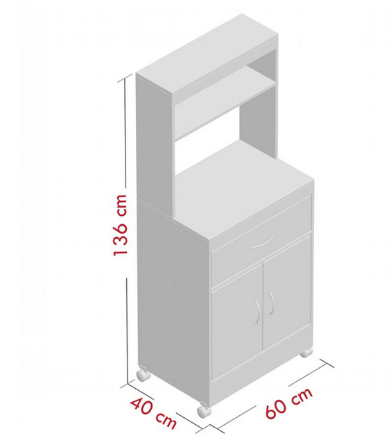 Tủ đựng đồ nhà bếp bằng gỗ có bánh xe di chuyển nhỏ gọn giá rẻ TUBEP11