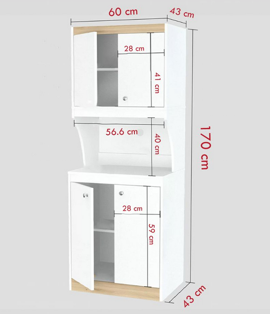 Tủ nhà bếp để lò vi sóng bằng gỗ cánh mở đẹp TUBEP14