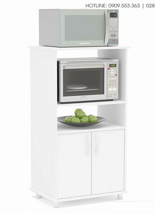 Tủ kệ để lò vi sóng nhà bếp bằng gỗ công nghiệp cánh mở nhỏ gọn TUBEP16