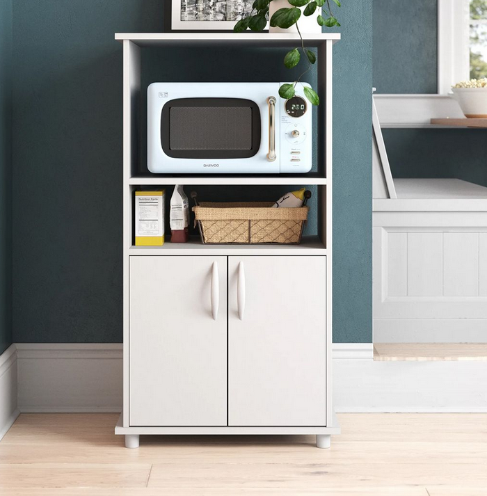 Tủ kệ để lò vi sóng nhà bếp bằng gỗ công nghiệp cánh mở nhỏ gọn TUBEP16