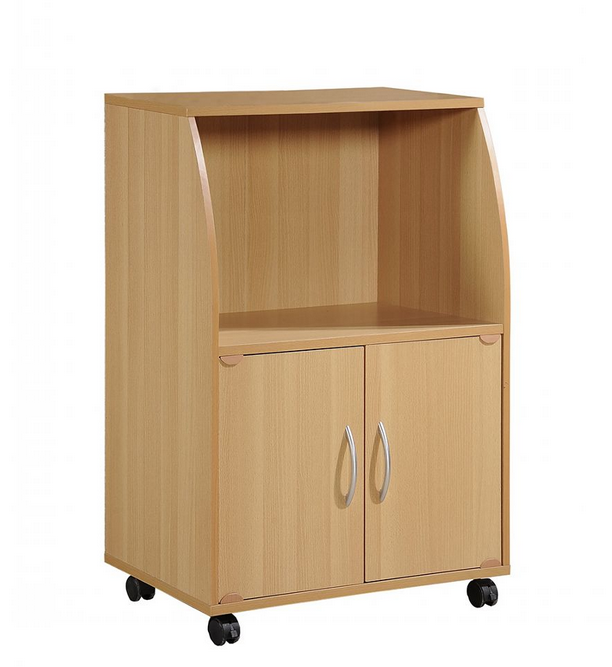 Tủ bếp để lò vi sóng bằng gỗ có bánh xe di chuyển nhỏ gọn giá rẻ TUBEP19