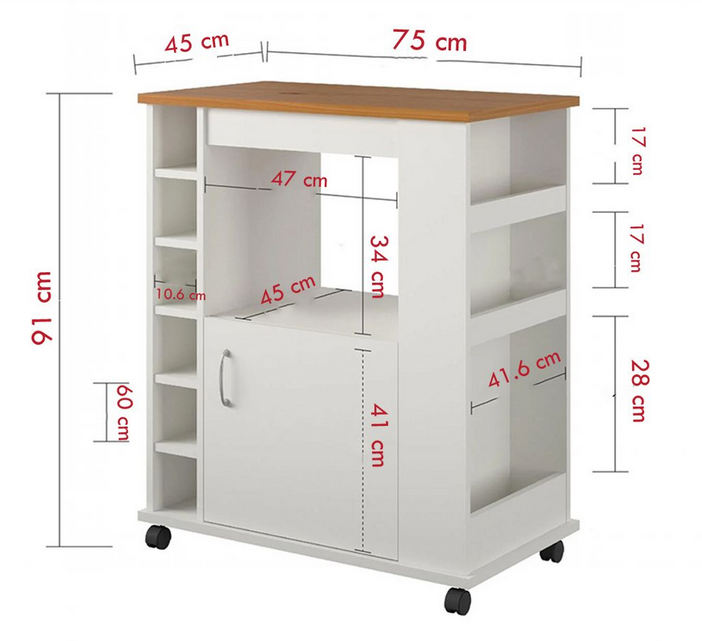 Tủ kệ gỗ đựng đồ nhà bếp chứa ô rượu có bánh xe di chuyển giá rẻ TUBEP21