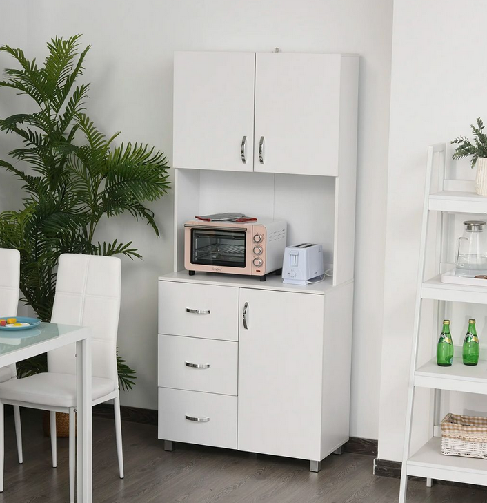 Tủ để lò vi sóng nhà bếp nhiều ngăn cánh mở đẹp hiện đại TUBEP23