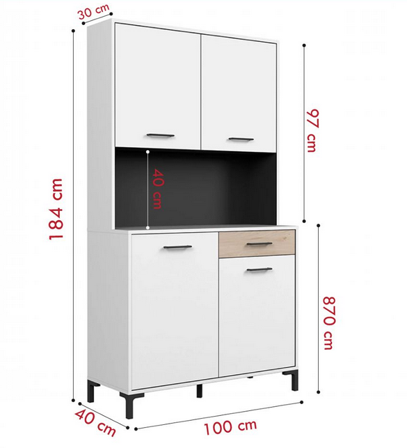 Tủ gỗ đựng đồ nhà bếp nhiều ngăn thiết kế đẹp và tiện dụng TUBEP27