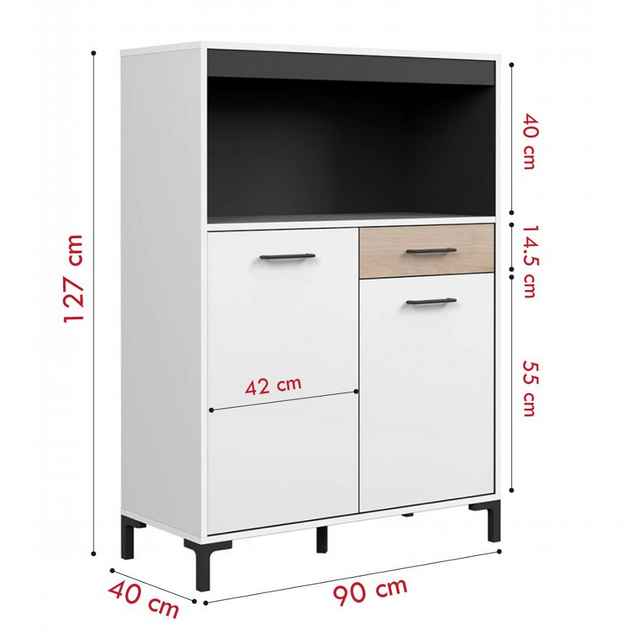 Tủ đựng đồ nhà bếp lò vi sóng bằng gỗ công nghiệp nhỏ gọn hiện đại TUBEP28