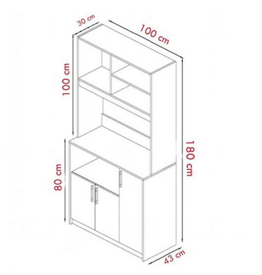 Tủ kệ để đồ lò vi sóng nồi cơm điện nhà bếp nhiều ngăn hiện đại TUBEP30