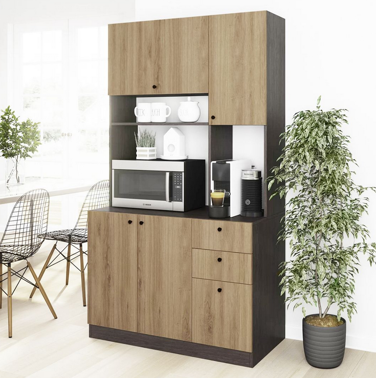 Tủ để lò vi sóng và đồ dùng nhà bếp nhiều ngăn cánh mở đẹp TUBEP31