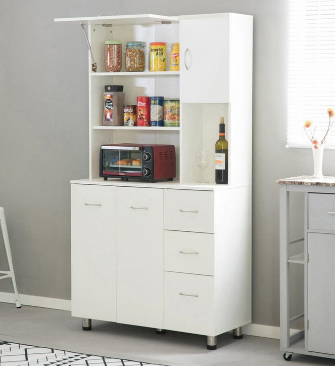 Tủ kệ nhà bếp để lò vi sóng bằng gỗ nhiều ngăn cánh mở hiện đại TUBEP39
