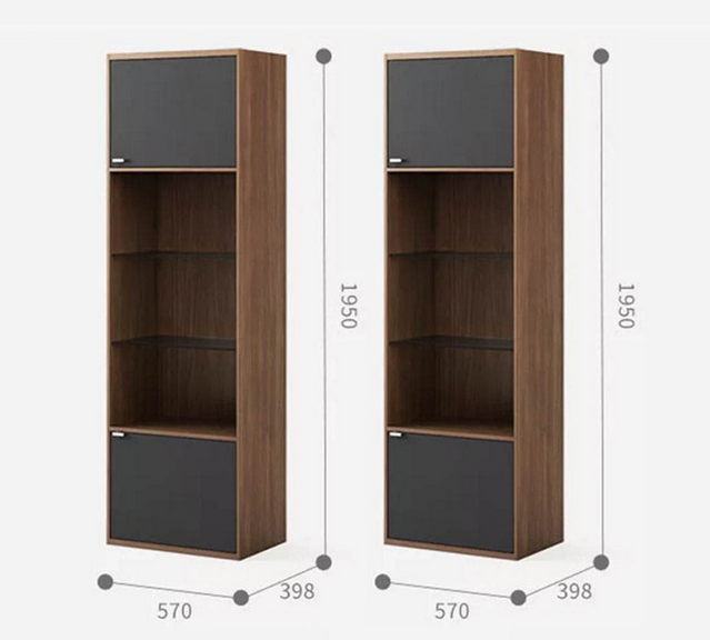 Tủ rượu cánh gỗ mở có đợt kính trưng bày phòng khách hiện đại KR12