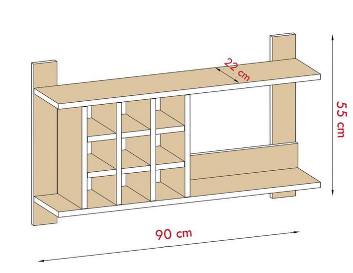 Kệ rượu gỗ treo tường trang trí cho phòng khách đẹp giá rẻ KR18