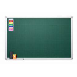 Bảng từ xanh viết phấn kẻ ô vuông 5x5cm khung nhôm phào to treo tường cho lớp học