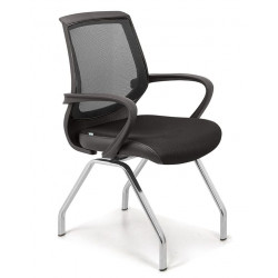 Ghế chân quỳ khung mạ tựa lưới, đệm lưới viền da NT190 GQ07B 