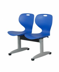 Băng ghế ngồi phòng chờ công cộng 2 chỗ ngồi, khung chân sắt sơn tĩnh điện, đệm tựa mặt nhựa GC02-2