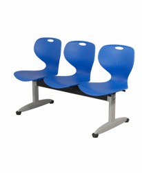 Băng ghế phòng chờ 3 chỗ ngồi, khung chân sắt sơn tĩnh điện, đệm tựa lưng mặt nhựa GC02-3